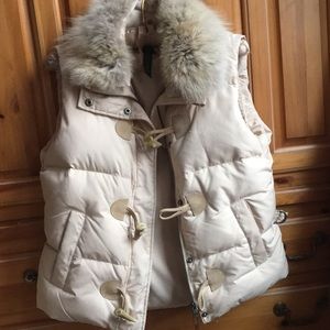 Ralph Lauren down feather vest with coyote trim fur